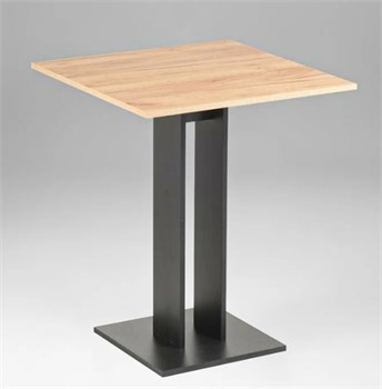 Стол обеденный На двоих 650x650x760мм, черный/дуб крафт золотой 90921