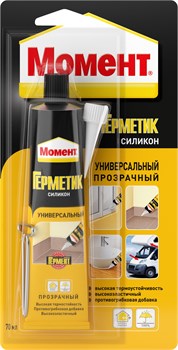 Герметик Момент, 70мл, универсальный, силиконовый, прозрачный 84298