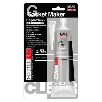 Герметик-прокладка MasterPro AVS AVK-347, 85г, автомобильный, силиконовый, нейтральный, прозрачный 85032