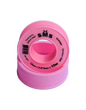 Лента фторопластового уплотнительного материала (фумлента) SMS 42Р, для воды, 0.075x12ммx12м, 0.3г/см3 87118