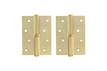 Петля накладная НОРА-М 750-4"РВ, 100х75х2.5мм, правая, сталь, латунь 2818