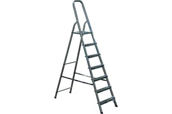 Лестница стремянка АЛЮМЕТ АМ707, 7 ступеней, высота 1.45м, алюминиевая 16008