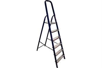 Лестница стремянка АЛЮМЕТ М8406, 6 ступеней, высота 1.24м, стальная 8333
