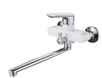 Смеситель для ванны AMMORE А4708-С, однорычажный, с плоским изливом, белый 89457