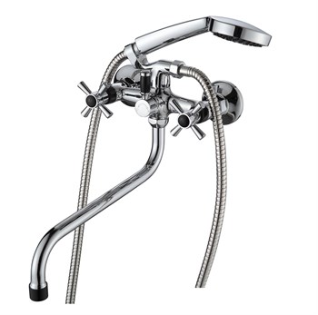 Смеситель для ванны AMMORE А4782-1, двухвентильный, с круглым изливом, черный 89519