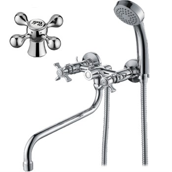 Смеситель для ванны D-LIN D143810, двухвентильный, с круглым изливом, хром 89521