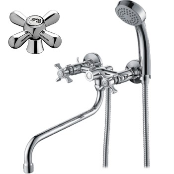 Смеситель для ванны D-LIN D143819, двухвентильный, с круглым изливом, хром 89909