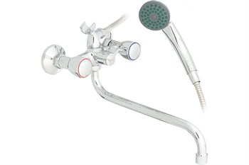 Смеситель для ванны FRAP F2209-2, двухвентильный, с круглым изливом, хром 90010