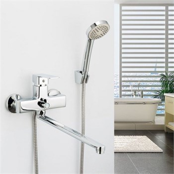 Смеситель для ванны FRUD 7130S R22105, однорычажный, с плоским изливом, хром 90029