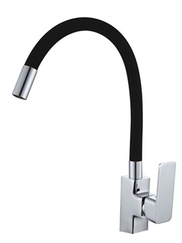 Смеситель для кухни AMMORE А5501-1, с гибким изливом, однорычажный, черный, силикон 89883