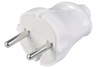 Вилка прямая IEK EVP-20-06-01-К01 ВПп20-01, 6А, 220В, IP20, без заземления, разборная, белая 84839