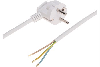Шнур сетевой REXANT 11-1316, ПВС 3х0.75мм2, 230В,  IP20, 1.8м, белый 84171