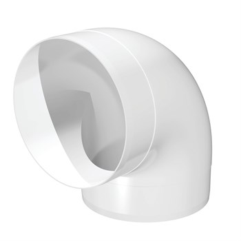 Отвод круглого воздуховода Эра 12.5ККП, диаметр 125мм, 90 градусов, пластиковый 15756