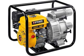 Мотопомпа бензиновая STEHER WPD-1300, для грязной воды, 1300л/мин 92193