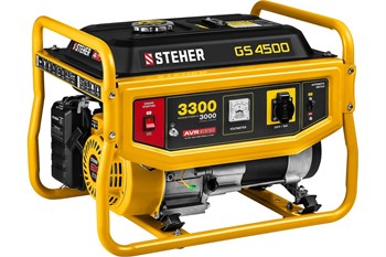 Электрогенератор STEHER GS-4500 бензиновый, 3300Вт, с ручным стартером 92332