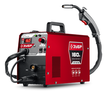 Сварочный аппарат ЗУБР RED FORCE ПСГ-М5-160, MIG / MAG, FCAW, MMA, TIG, с газом/без газа, полуавтомат, горелка горелка ПГС-180, 160А 92177