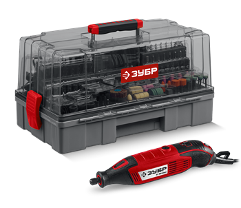 Гравер электрический ЗУБР ЗГ-160-Н245 с набором мини-насадок в кейсе, 245 предметов 92091