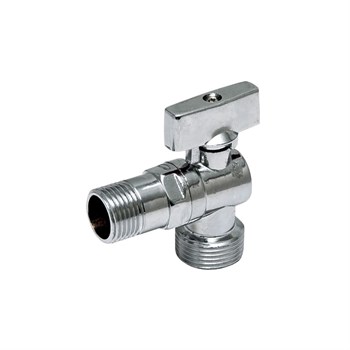 Кран шаровый STI для стиральной машины, 1/2"x1/2", угловой, с фильтром 84510