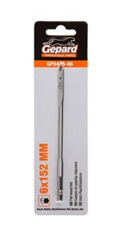 Сверло GEPARD /GP0415-06 по дереву, 6х152мм, перьевое, хвостовик шестигранный 73389