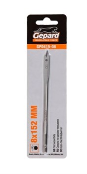 Сверло GEPARD GP0415-08 по дереву, 8х152мм, перьевое, хвостовик шестигранный 76525