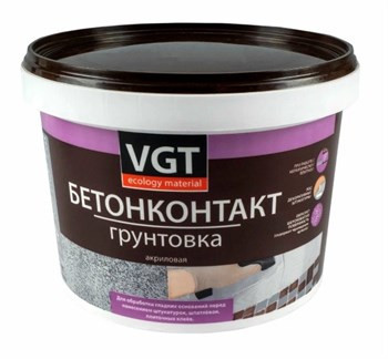 Грунтовка VGT ВД-АК-0301 Бетонконтакт, акриловая, 1.5кг, белая 92951