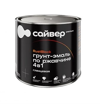Грунт-эмаль по ржавчине Сайвер RustBlock 4в1, 0.8л, серая RAL 7005, глянцевая 93074
