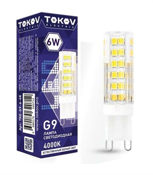 Лампа светодиодная TOKOV ELECTRIC TKE-G9-6-4К Capsule, 6Вт, цоколь G9, 4000К, кукуруза 79646