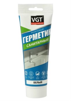 Герметик VGT, 350г, санитарный, акриловый, для наружных и внутренних работ, белый 92948