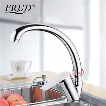 Смеситель для кухни FRUD R41105, однорычажный, хром, ЦАМ 90060