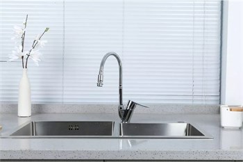 Смеситель для кухни FRUD R43101, с гибким изливом, однорычажный, хром, ЦАМ 90043