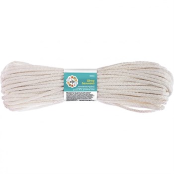 Шнур бельевой ELFE, полипропиленовый, с сердечником, 5мм, 15м, белый 45449