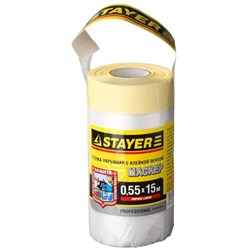 Пленка STAYER Маскер укрывная защитная с клейкой лентой, 0.55x15м, 10мкм 13859