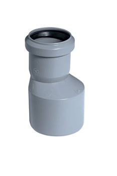 Патрубок переходный эксцентрический, диаметр 40x50мм, для внутренней канализации, полипропиленовый, серый - фото 33099