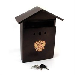Ящик почтовый Домик Герб, 350x240мм, коричневый, с замком - фото 34109