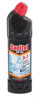 Гель для чистки туалета 3в1 SANITOL, ЧС-06/ЧС-07, 750мл 40125