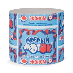 Бумага туалетная Добрый моток, 1-слойная, без втулки, 90м 44629 - фото 35300