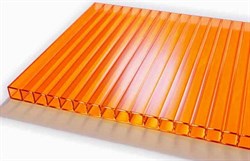 Сотовый поликарбонат 4x2100x12000мм, оранжевый, на метраж - фото 35853