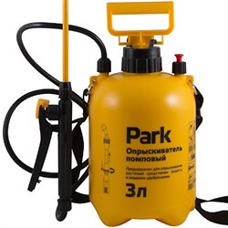 Опрыскиватель-распылитель садовый Park 990026, 3л, фибергласс удочка 84см, помповый, регулируемый ремень, желтый 52484 - фото 37321