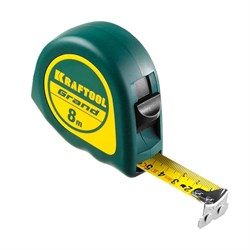 Рулетка KRAFTOOL GRAND, 8мx25мм, обрезиненный пластиковый корпус 40163