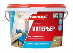 Краска акриловая PARADE CLASSIC W3 Интерьер, интерьерная, 5л, белая, матовая - фото 40529