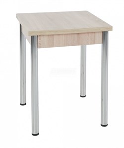 Стол обеденный раскладной, 1200(600)x600x740мм, ЛДСП 16мм, опора металлическая хром, дуб сонома 59999