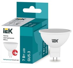 Лампа светодиодная IEK ECO LLE-MR16-5-230-40-GU5.3, MR16, 4000К, 5Вт, 220-240В,GU5.3 - фото 41155