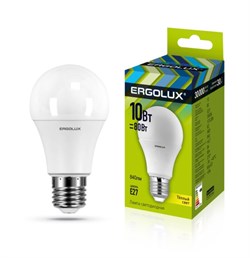Лампа светодиодная Ergolux LED-A60-10W-E27-4K, ЛОН, 10Вт, 180-240В, Е27 - фото 41253