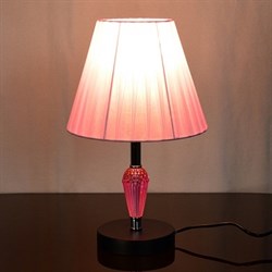 Настольная лампа 2047+137, высота 350мм, 1х60W, E27, черный/розовый абажур - фото 41665