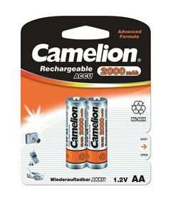 Аккумулятор Camelion 3504, R6 NI-MN (2000mAh) ВР-2, пальчиковая, поштучно - фото 42151