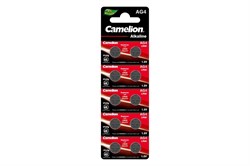 Батарейка для часов Camelion G4 BL-10 Mercury Free (AG4-BP10(0%Hg), 377A/LR626/177, алкалиновая/щелочная, дисковая 45283 - фото 42164