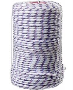Шнур (фал) плетёный капроновый СИБИН 16-прядный, 8ммx100м, с капроновым сердечником, 1300кг - фото 45607