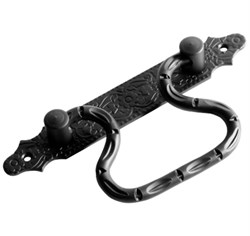 Ручка-скоба откидная серия Суздаль, 185 модель 2, кованая, стальная, черная - фото 45969