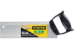 Ножовка STAYER Fine 1536-30, 300мм, для стусла с обушком, 8 TPI, прямой закалённый зуб, точный рез 3100