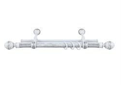 Карниз Валанс, 2-рядный, 2.4м, круглый для штор, белое серебро/патина, металлический, с наконечниками - фото 47086